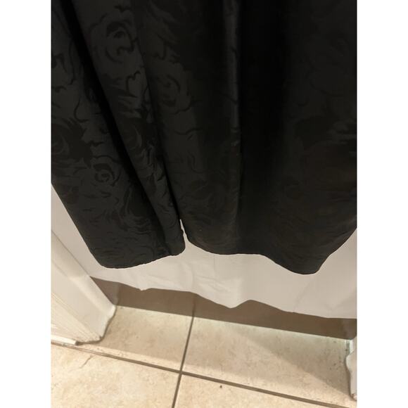 Silk Studio Black Floral Midi Dress Sz 14 Retro Silk Party Event - Picture 8 of 9